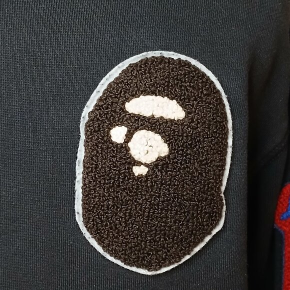 A Bathing Ape BAPE Pullover Hoodie Side Zippers Size Medium - Picture 3 of 12